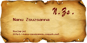 Nanu Zsuzsanna névjegykártya
